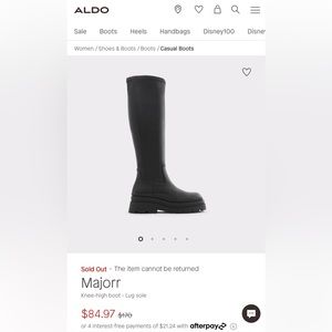 NWT NEVER BEEN WORN - ALDO KNEE HIGH BOOTS - VEGAN LEATHER